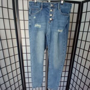 DISTRESSED Jeans Women's Button Fly Size 29